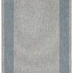 Tappeto da Esterno - FRAME GREY BLUE - Indoor/Outdoor - Grigio Blu | Ideale per Terrazze, Balconi, Patio, Verande