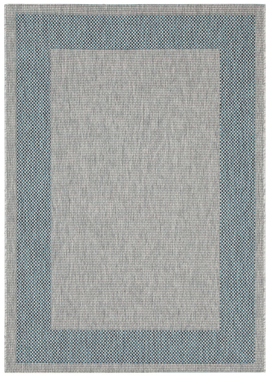 Tappeto da Esterno - FRAME GREY BLUE - Indoor/Outdoor - Grigio Blu | Ideale per Terrazze, Balconi, Patio, Verande