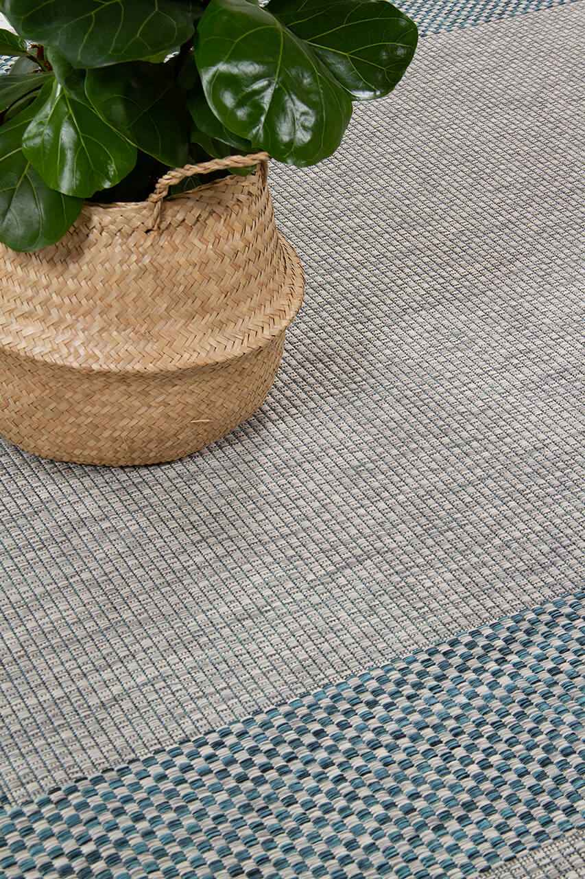 Tappeto da Esterno - FRAME GREY BLUE - Indoor/Outdoor - Grigio Blu | Ideale per Terrazze, Balconi, Patio, Verande - Image 7