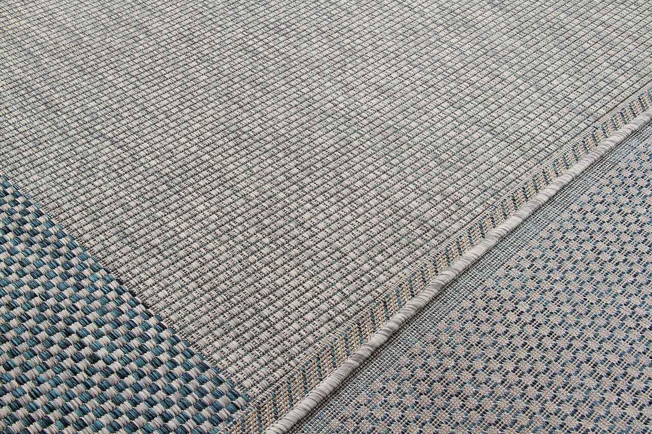 Tappeto da Esterno - FRAME GREY BLUE - Indoor/Outdoor - Grigio Blu | Ideale per Terrazze, Balconi, Patio, Verande - Image 8