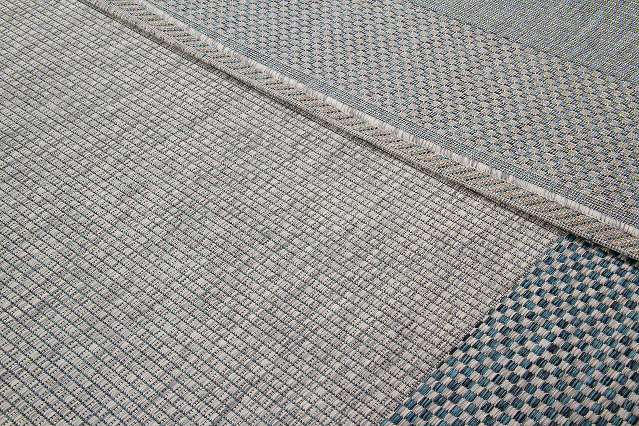 Tappeto da Esterno - FRAME GREY BLUE - Indoor/Outdoor - Grigio Blu | Ideale per Terrazze, Balconi, Patio, Verande - Image 9
