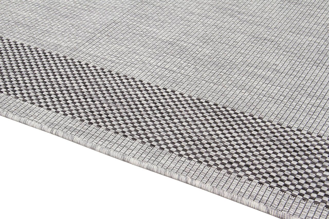 Tappeto da Esterno - FRAME GREY BLACK - Indoor/Outdoor - Grigio Nero | Ideale per Terrazze, Balconi, Patio, Verande - Image 6