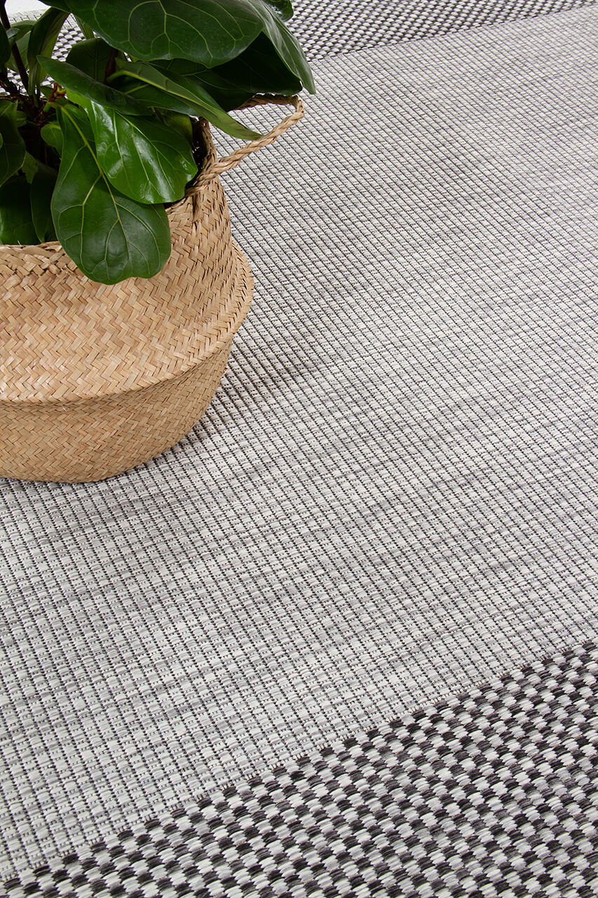 Tappeto da Esterno - FRAME GREY BLACK - Indoor/Outdoor - Grigio Nero | Ideale per Terrazze, Balconi, Patio, Verande - Image 7