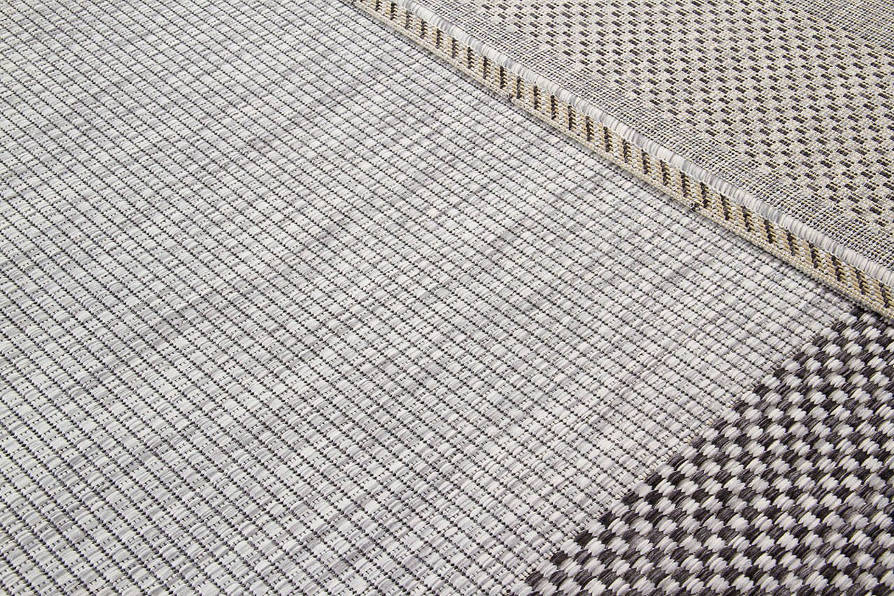 Tappeto da Esterno - FRAME GREY BLACK - Indoor/Outdoor - Grigio Nero | Ideale per Terrazze, Balconi, Patio, Verande - Image 9