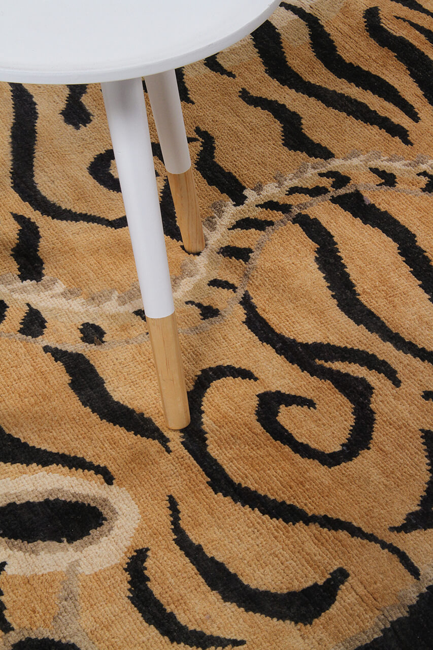Tappeto Tigre Afghan in Pura Lana - Annodato a mano - 200x100cm - Image 8