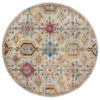 Tappeto Rotondo 200cm Ø Stile Orientale Multicolore Mamoo D - Antiscivolo - Ideale per Soggiorno e Camera da Letto