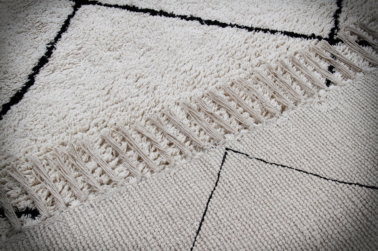 Tappeto Bianco in cotone naturale, fatto a mano in India. Lavabile in lavatrice. Stile berbero ideale per salotto e camera da letto - Image 6