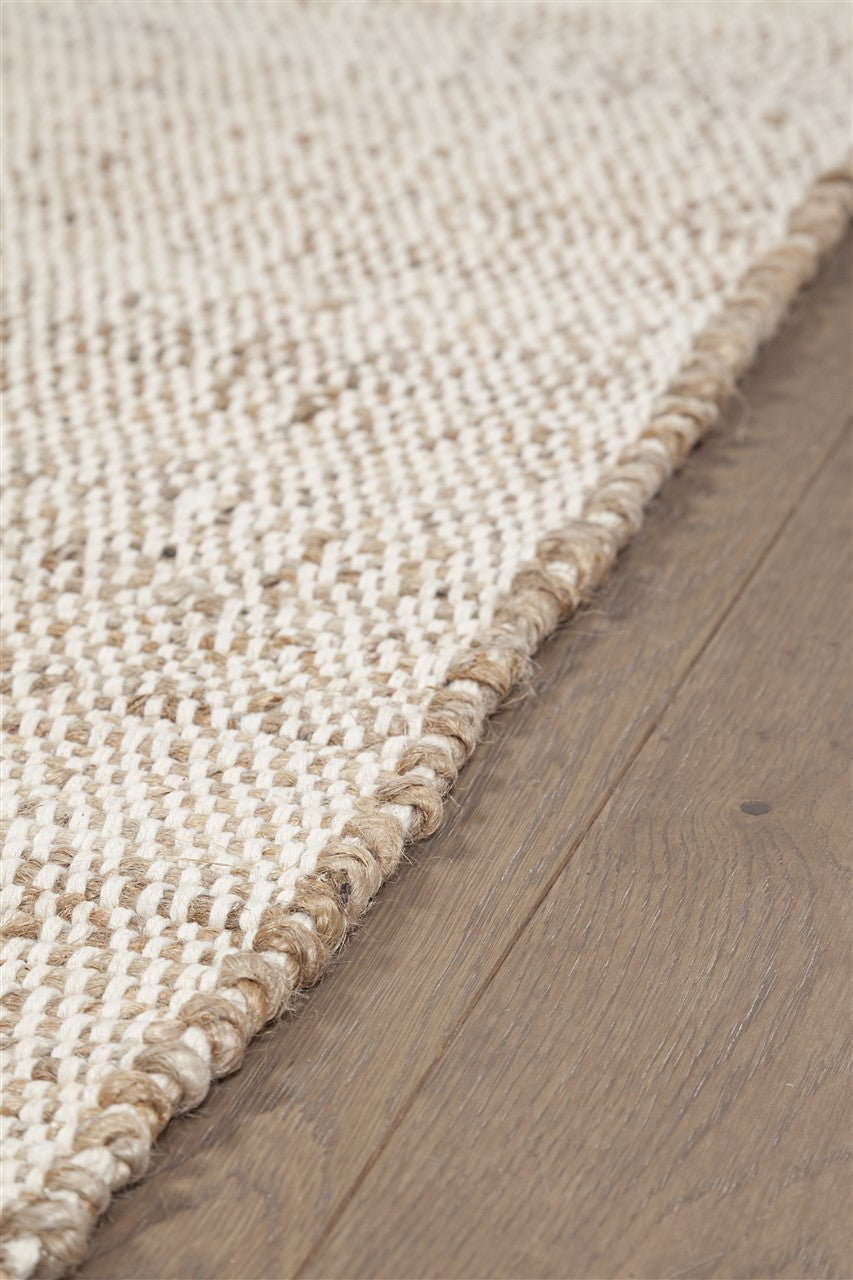 Tappeto Premium DUO WHITE in Iuta e Cotone - Realizzato a mano - Image 6