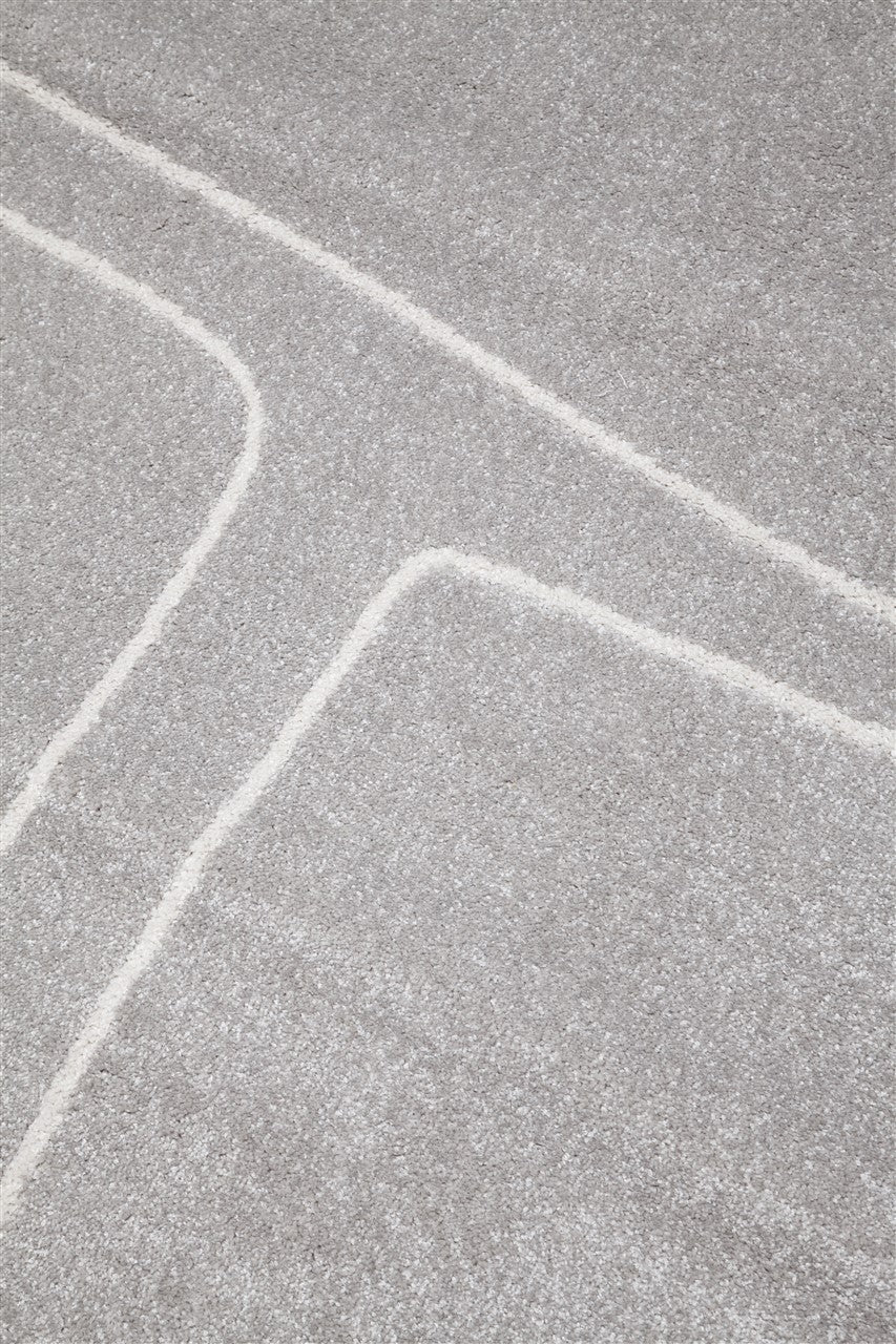 Tappeto Contemporaneo Atelier B Grigio Bianco - Design Moderno Geometrico - Antiscivolo - Ideale per Soggiorno e Camera da Letto - Image 4