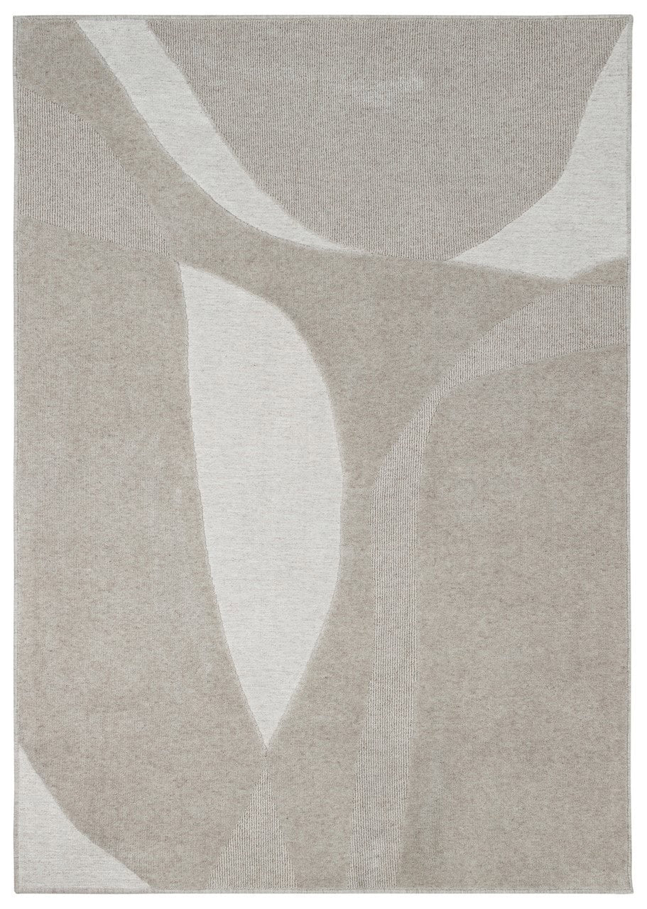 Tappeto Moderno in Lana e Cotone - Clay 9 - Beige/Grigio