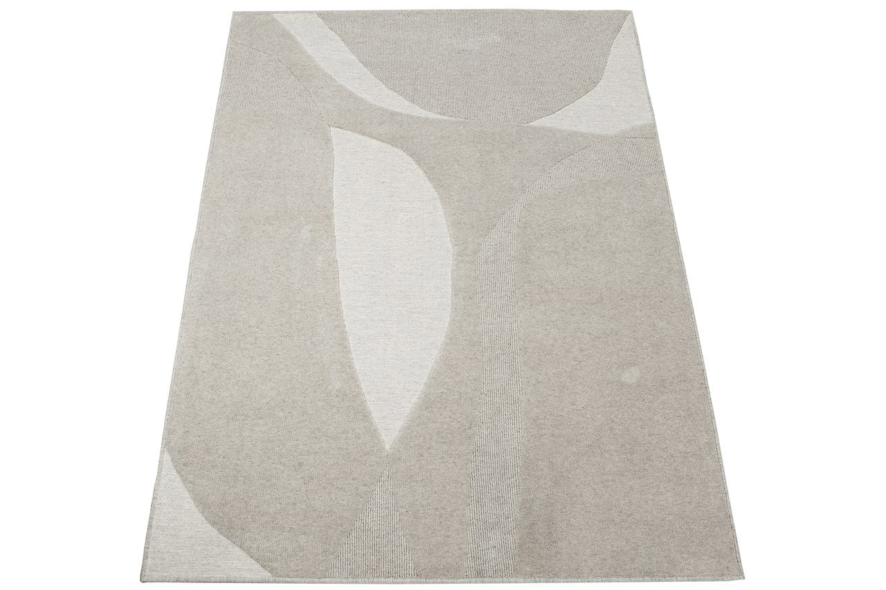 Tappeto Moderno in Lana e Cotone - Clay 9 - Beige/Grigio - Image 4