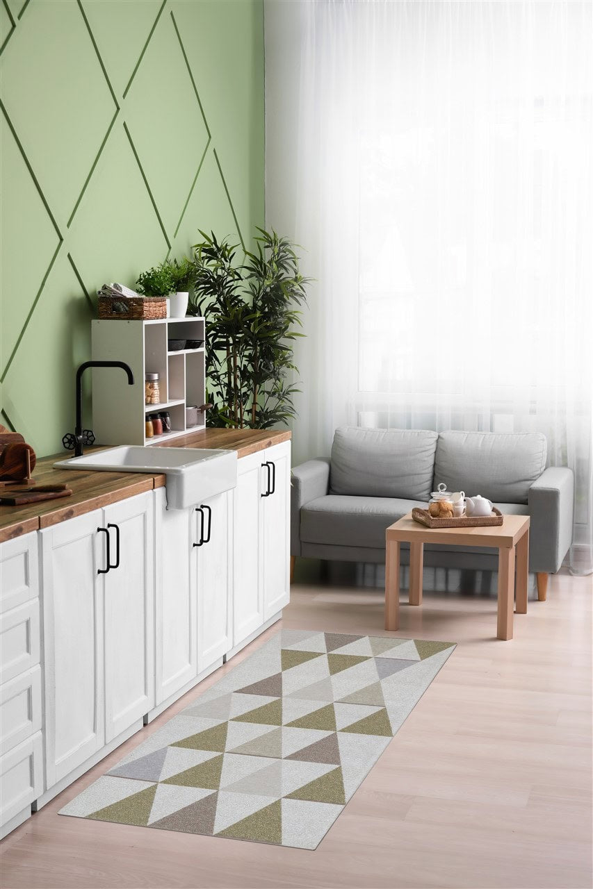 Tappeto Passatoia per la Cucina in Cotone Jaques 1 Grigio-Verde | Design Moderno, Antiscivolo e Resistente - Image 2