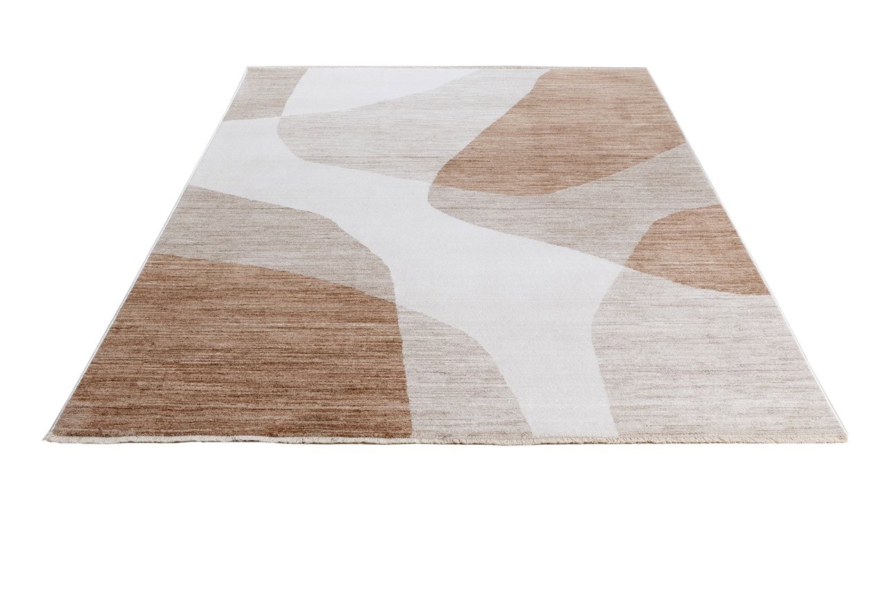 Tappeto Moderno TAORMINA C Beige e Ruggine | Stile Geometrico Contemporaneo, Ideale per Soggiorno e Sala da Pranzo - Image 3