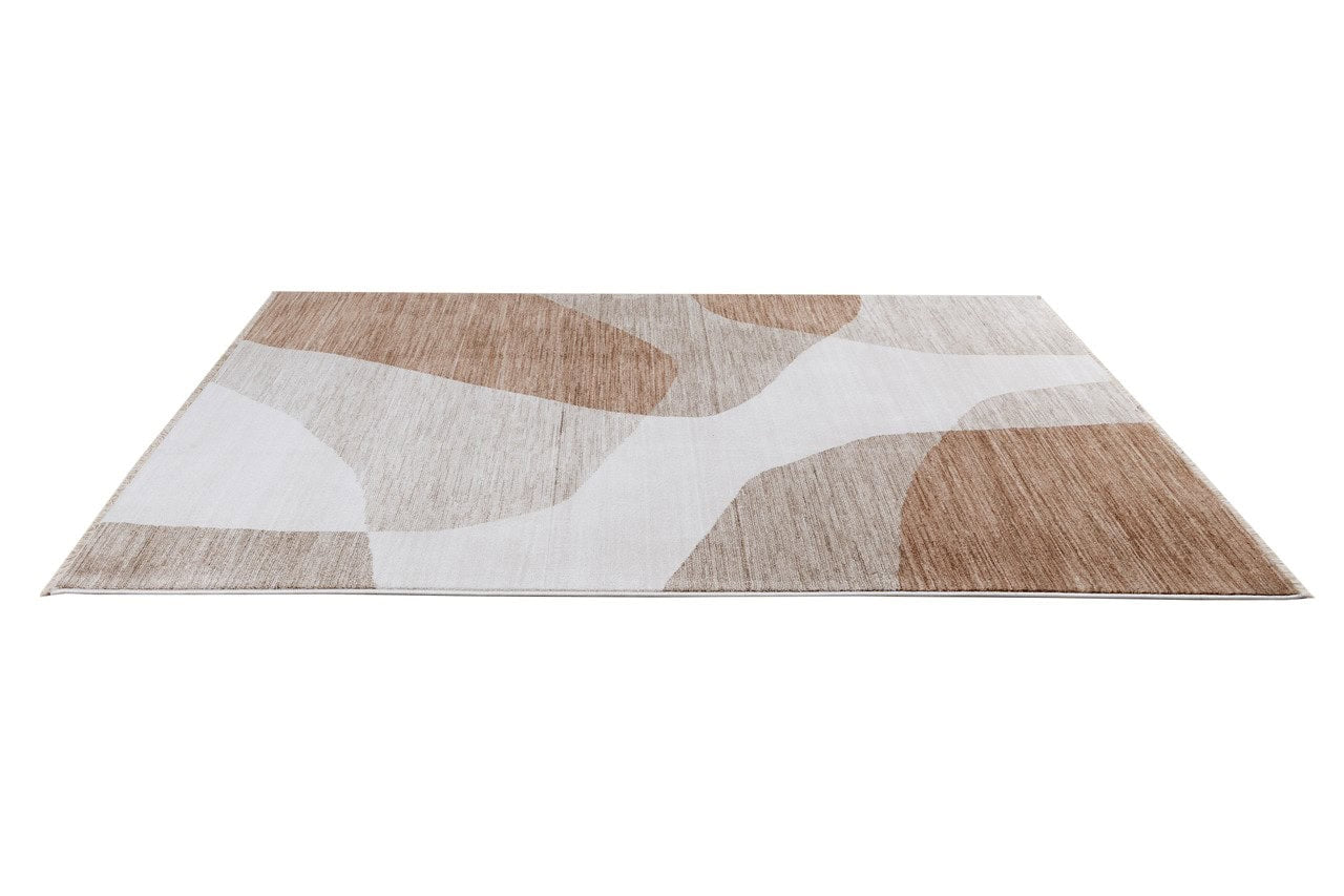 Tappeto Moderno TAORMINA C Beige e Ruggine | Stile Geometrico Contemporaneo, Ideale per Soggiorno e Sala da Pranzo - Image 4