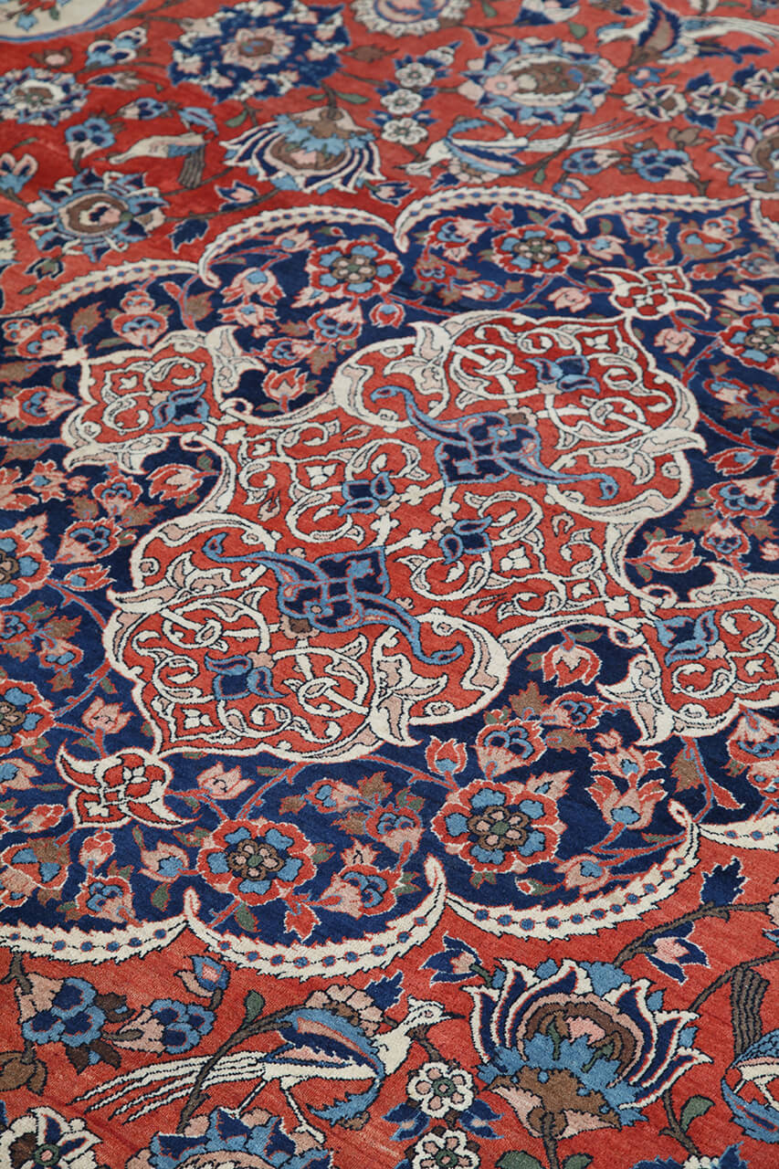 Tappeto Isfahan Antico Persiano Autentico | Annodato a Mano 453x323cm - Image 2