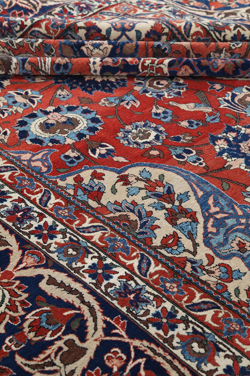 Tappeto Isfahan Antico Persiano Autentico | Annodato a Mano 453x323cm - Image 6