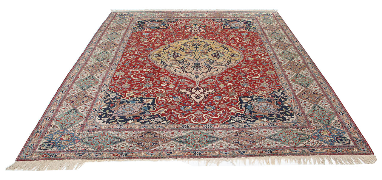 Tappeto Isfahan Antico Persiano Autentico | Annodato a Mano 340x230cm - Image 2