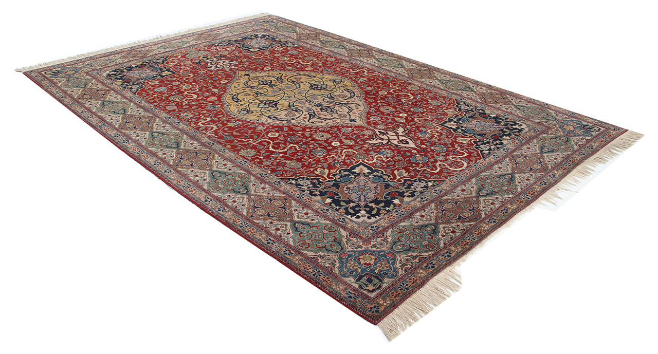 Tappeto Isfahan Antico Persiano Autentico | Annodato a Mano 340x230cm - Image 3