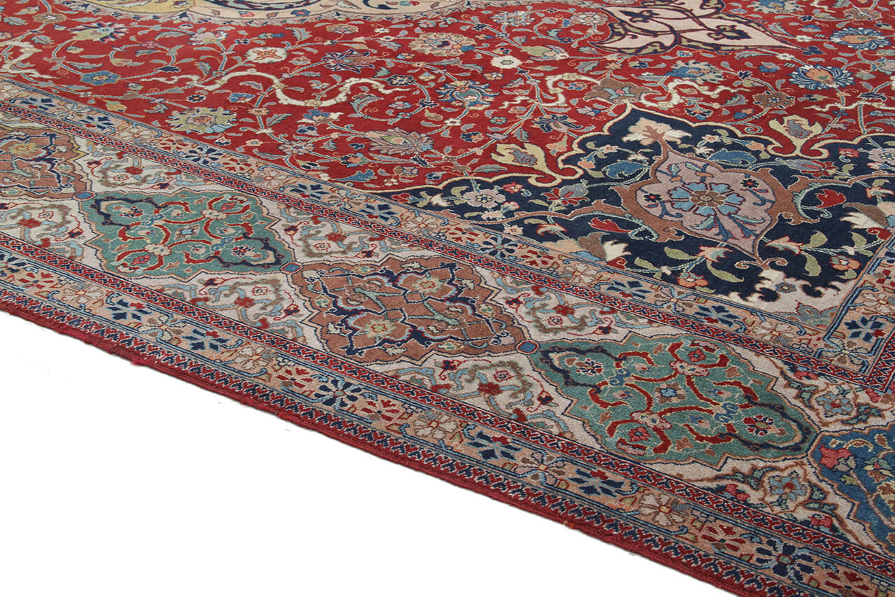 Tappeto Isfahan Antico Persiano Autentico | Annodato a Mano 340x230cm - Image 5