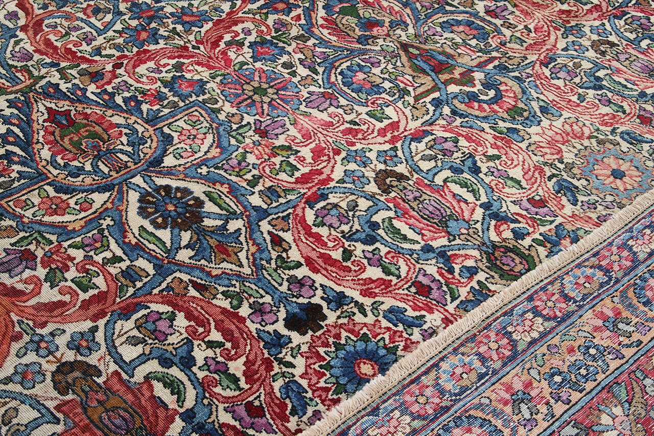 Tappeto Kerman Antico Persiano Autentico | Annodato a Mano 367x272cm - Image 9
