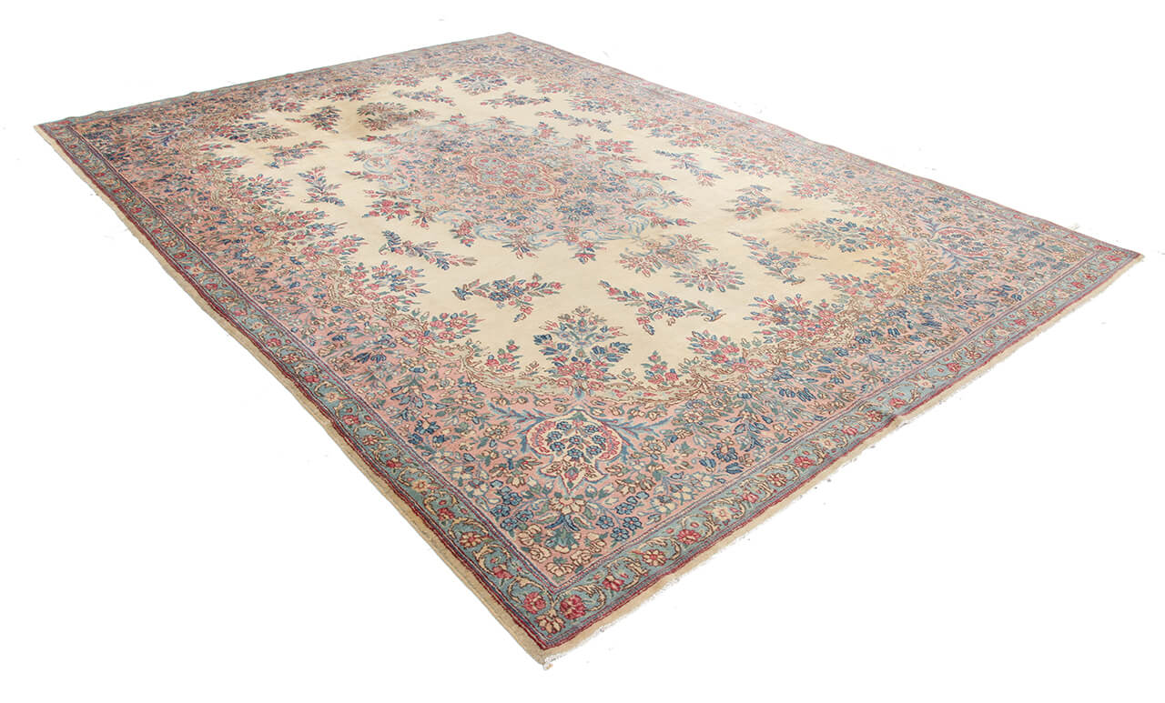 Tappeto Kerman Antico Persiano Autentico | Annodato a Mano 381x268cm - Image 2