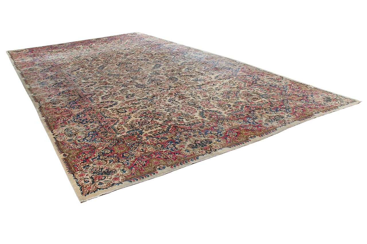 Tappeto Kerman Antico Persiano Autentico | Annodato a Mano 642x339cm - Image 2
