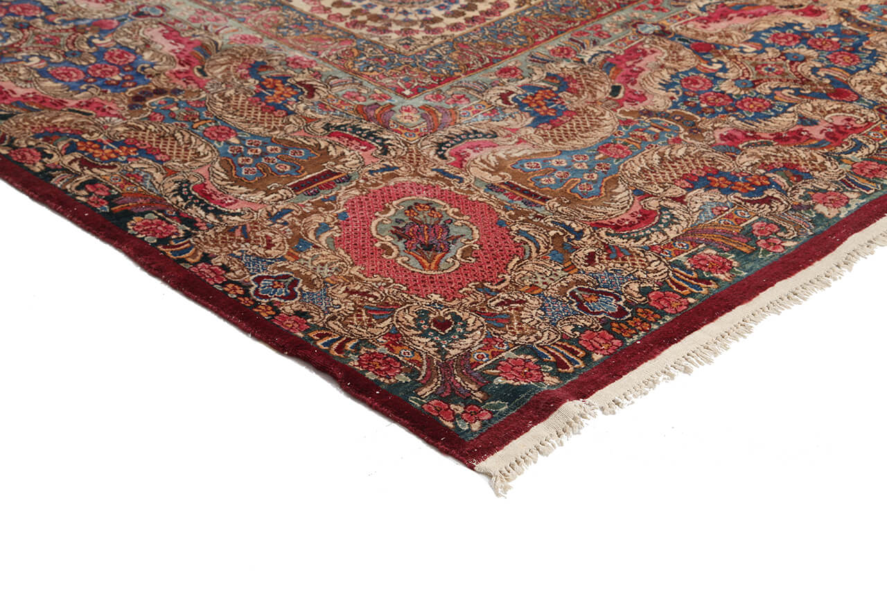 Tappeto Kerman Antico Persiano Autentico | Annodato a Mano 611x338cm - Image 4