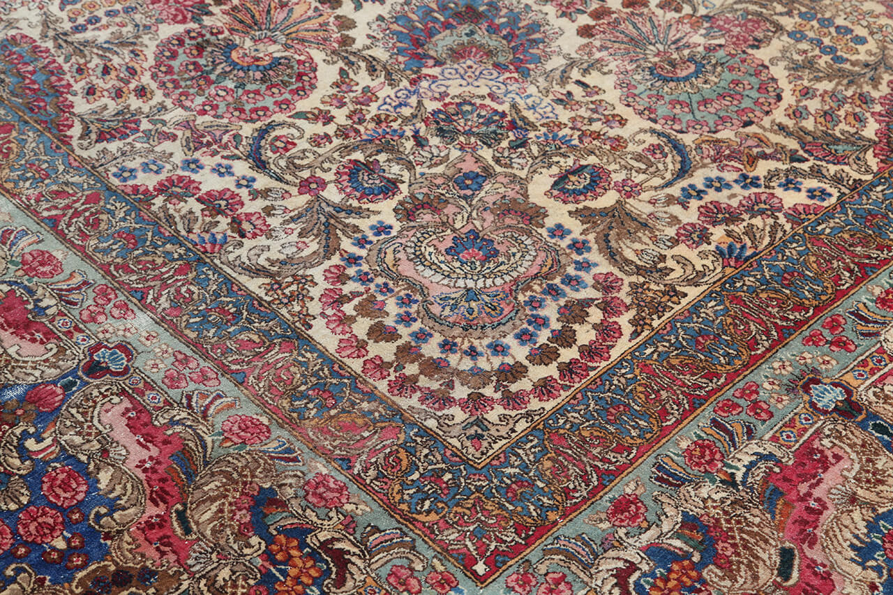 Tappeto Kerman Antico Persiano Autentico | Annodato a Mano 611x338cm - Image 5
