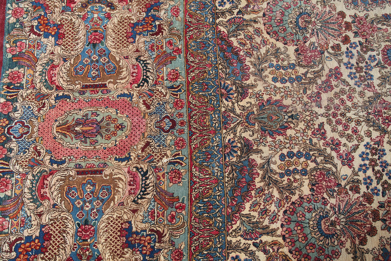 Tappeto Kerman Antico Persiano Autentico | Annodato a Mano 611x338cm - Image 6