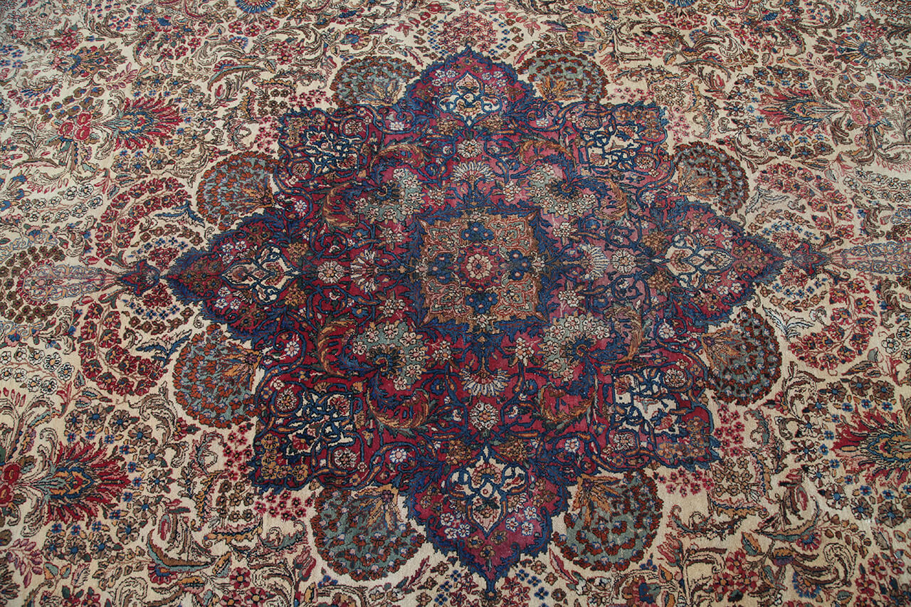 Tappeto Kerman Antico Persiano Autentico | Annodato a Mano 611x338cm - Image 7