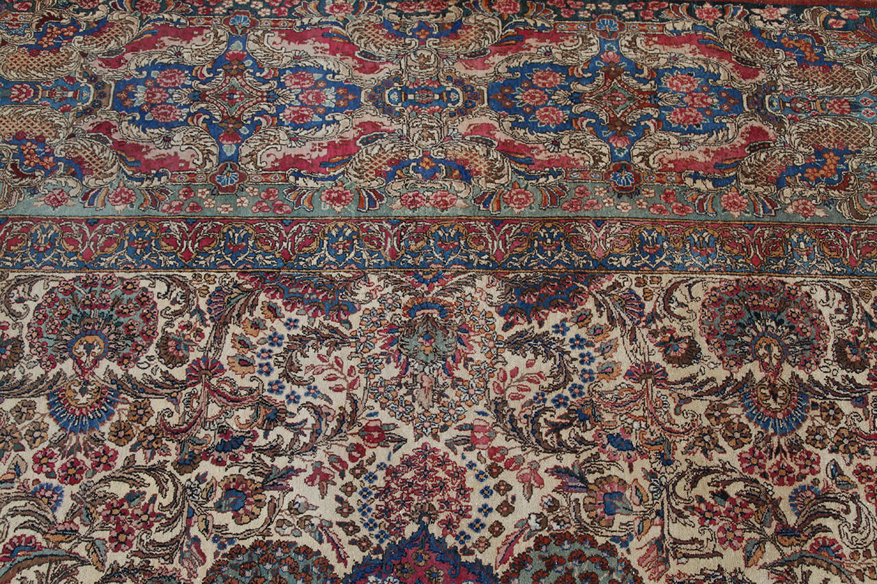 Tappeto Kerman Antico Persiano Autentico | Annodato a Mano 611x338cm - Image 8