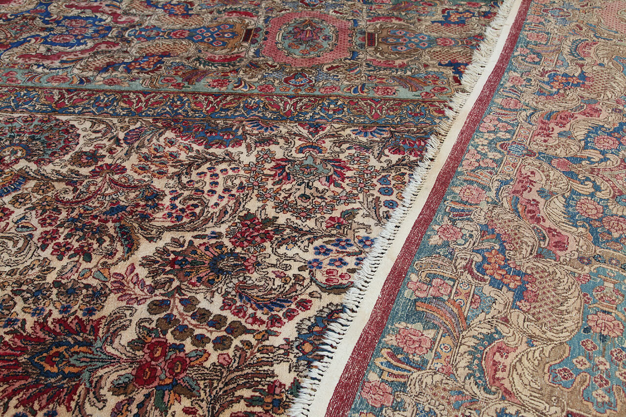 Tappeto Kerman Antico Persiano Autentico | Annodato a Mano 611x338cm - Image 9