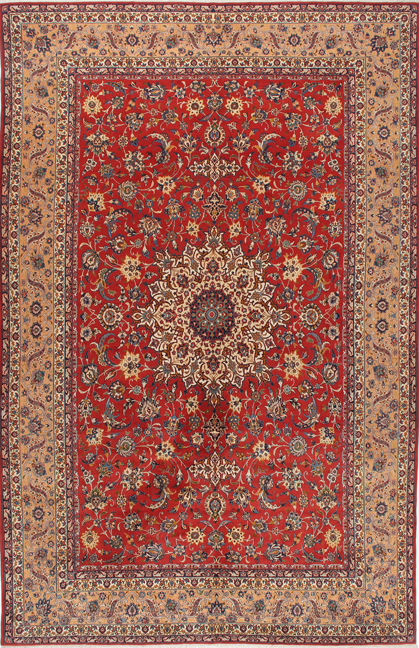 Tappeto Isfahan Antico Persiano Autentico | Annodato a Mano 485x307cm