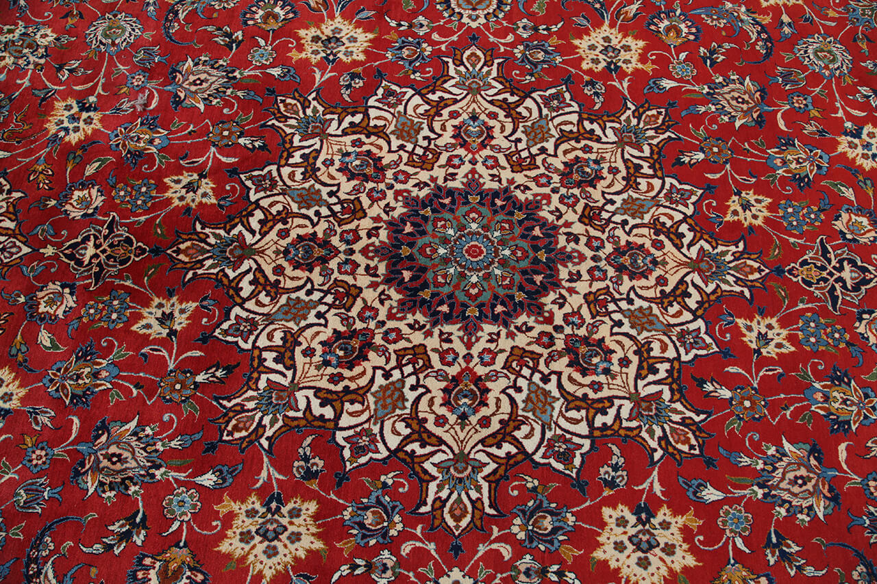 Tappeto Isfahan Antico Persiano Autentico | Annodato a Mano 485x307cm - Image 6