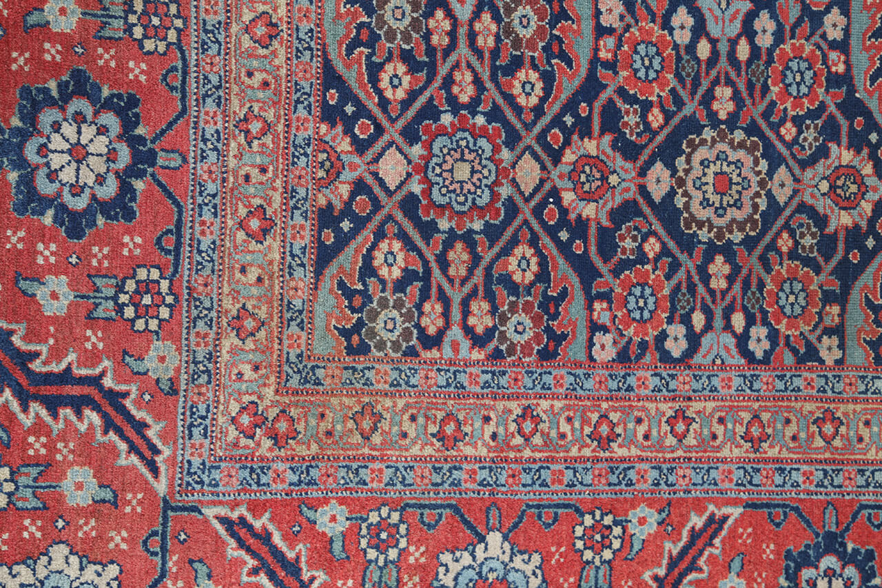 Tappeto Farahan Antico Persiano Autentico | Annodato a Mano 371x301cm - Image 7