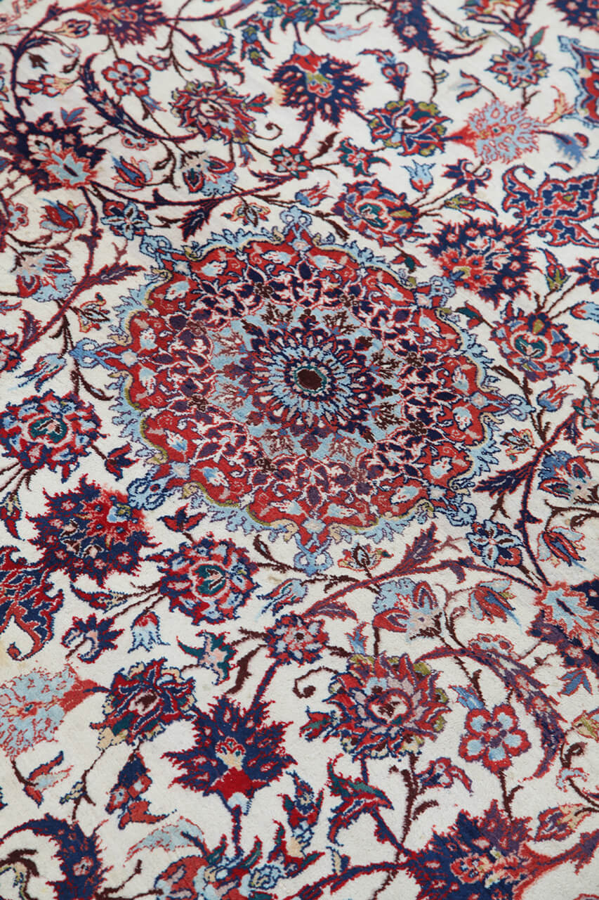 Tappeto Isfahan Antico Persiano Autentico | Annodato a Mano 210x150cm - Image 2
