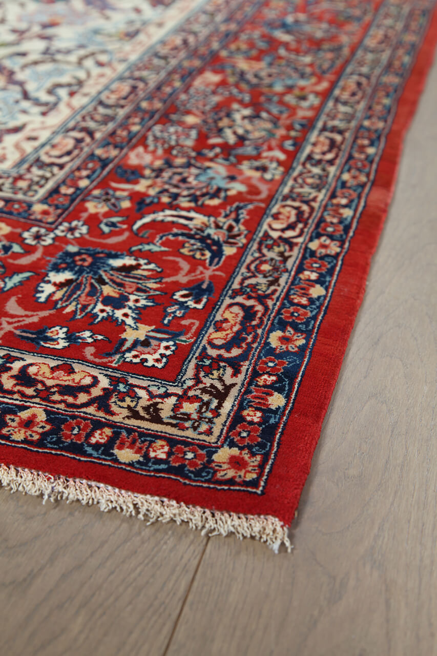 Tappeto Isfahan Antico Persiano Autentico | Annodato a Mano 210x150cm - Image 4