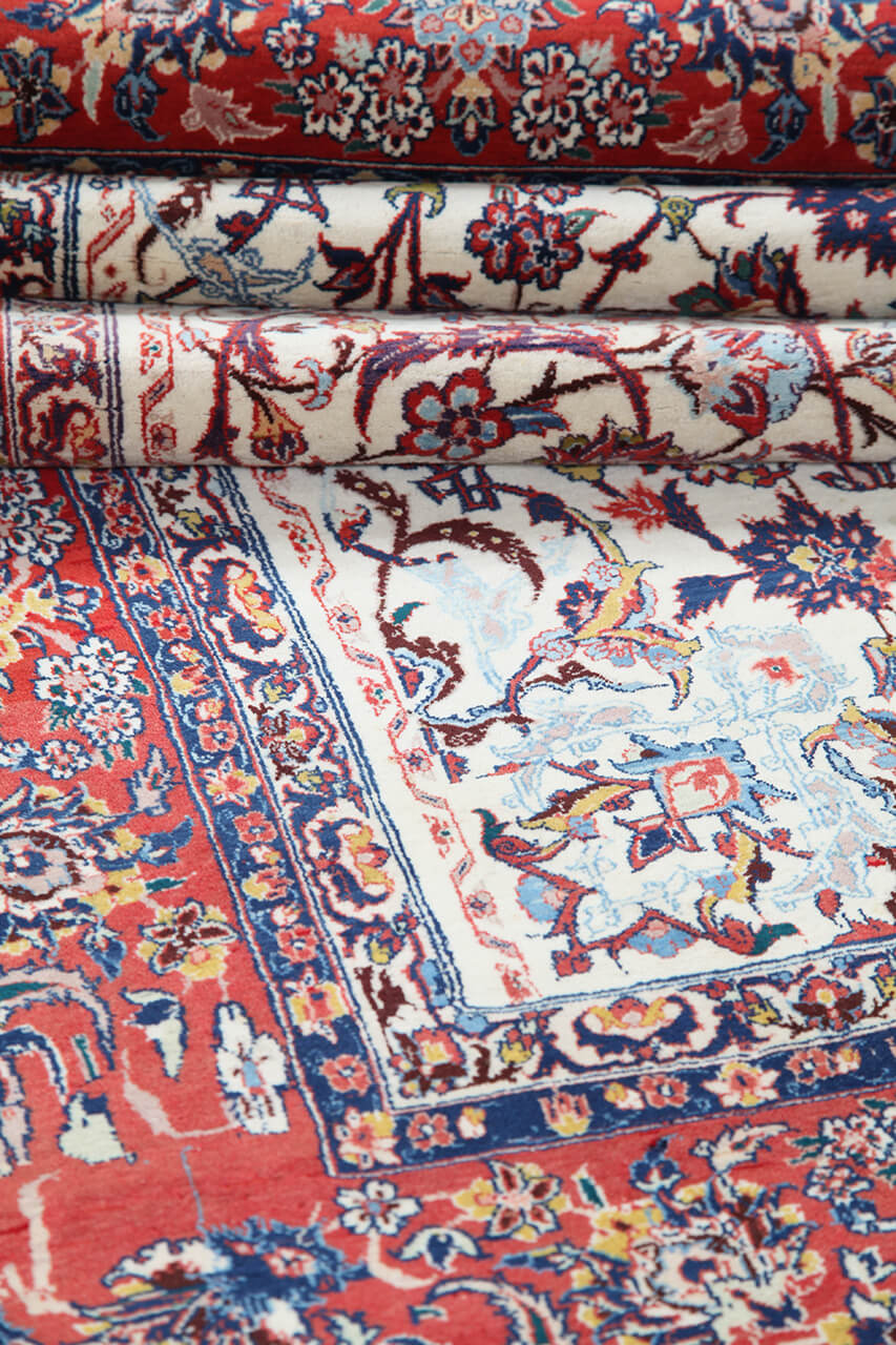 Tappeto Isfahan Antico Persiano Autentico | Annodato a Mano 210x150cm - Image 6