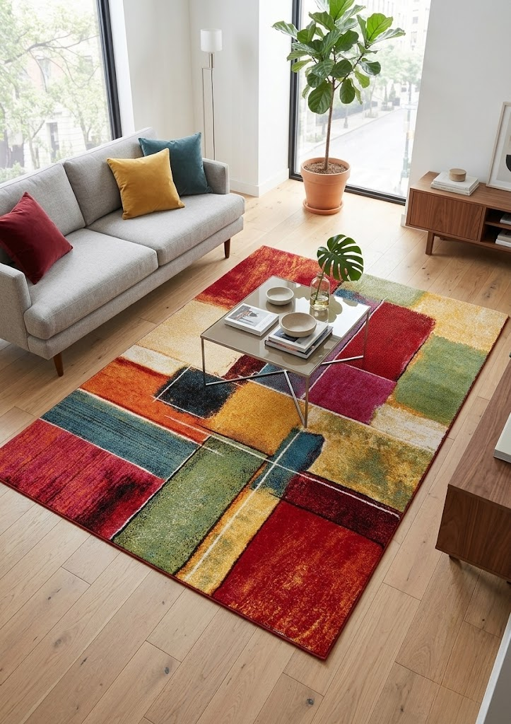 Tappeto Moderno Gallery F - Multicolore Geometrico - Antiscivolo | Ideale per Soggiorno, Camera da letto e Cameretta - Image 2