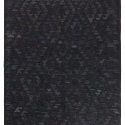 Tappeto Kilim Afghan Nero Naturale, Fatto a mano, 201x153cm