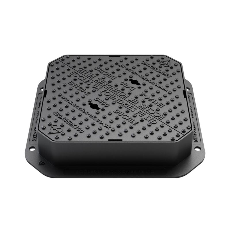 EBP Ductile Iron Class D400 Loading Double Triangular Manhole Cover - All Sizes - Image 2