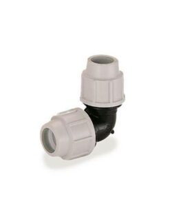 Plasson 90 Degree Elbow Polypropylene Pipe Fitting - White/Black