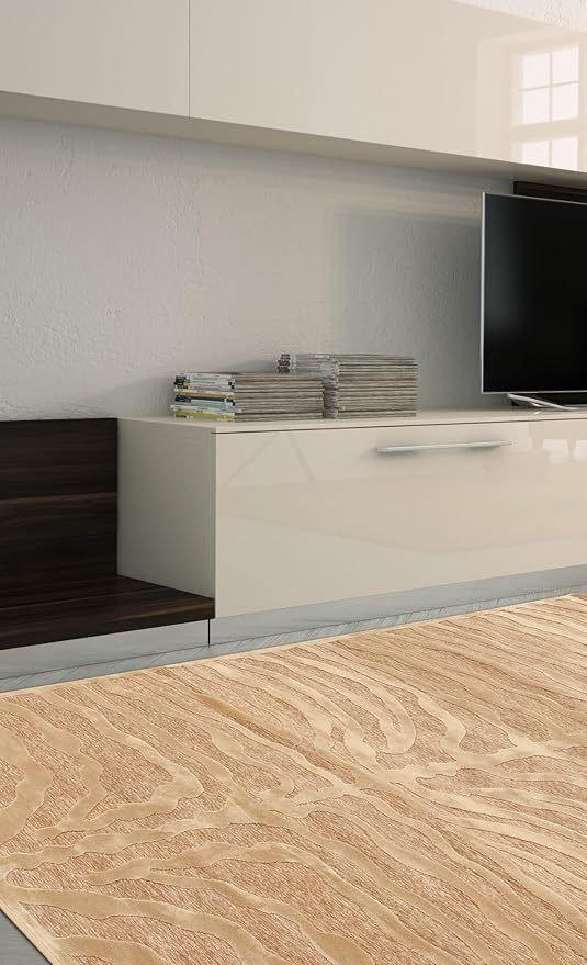 Tappeto Moderno di Design Tiger in Viscosa Premium 60x120 cm Beige Avorio – Elegante per Arredi Contemporanei - Image 2