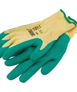 Draper Green Heavy Duty Latex Coated Work Gloves - Large