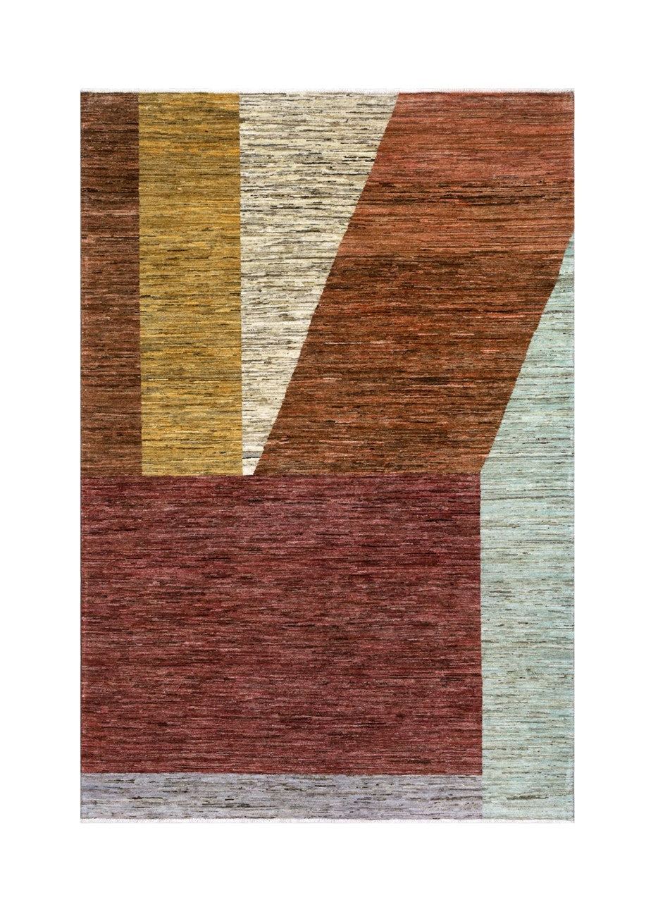 Tappeto Moderno in lana, fatto a mano, design geometrico 228x159cm