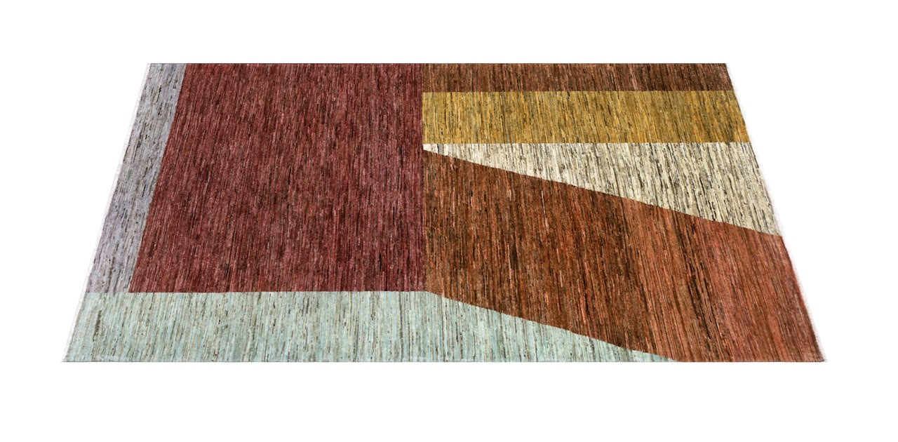 Tappeto Moderno in lana, fatto a mano, design geometrico 228x159cm - Image 3