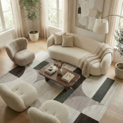 Alternative view of Tappeto Moderno BROOKLYN A Marrone Verde | Stile Geometrico