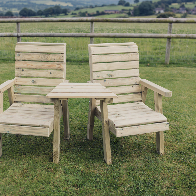 Churnet Valley Clover Love Seats with Angled Tray - Image 5
