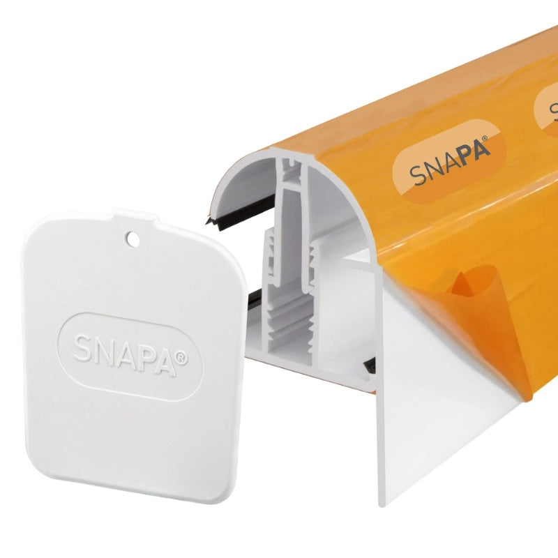 Snapa White Gable Bar with Endacap (10, 16, 25, 32, & 35mm) - All Sizes - Image 6