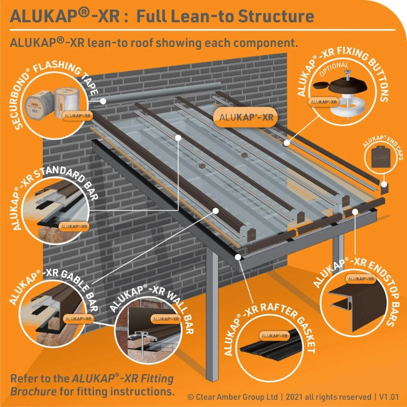 Alukap-XR 60mm Aluminium Wall Bar - Powder Coated with Gasket - Image 11